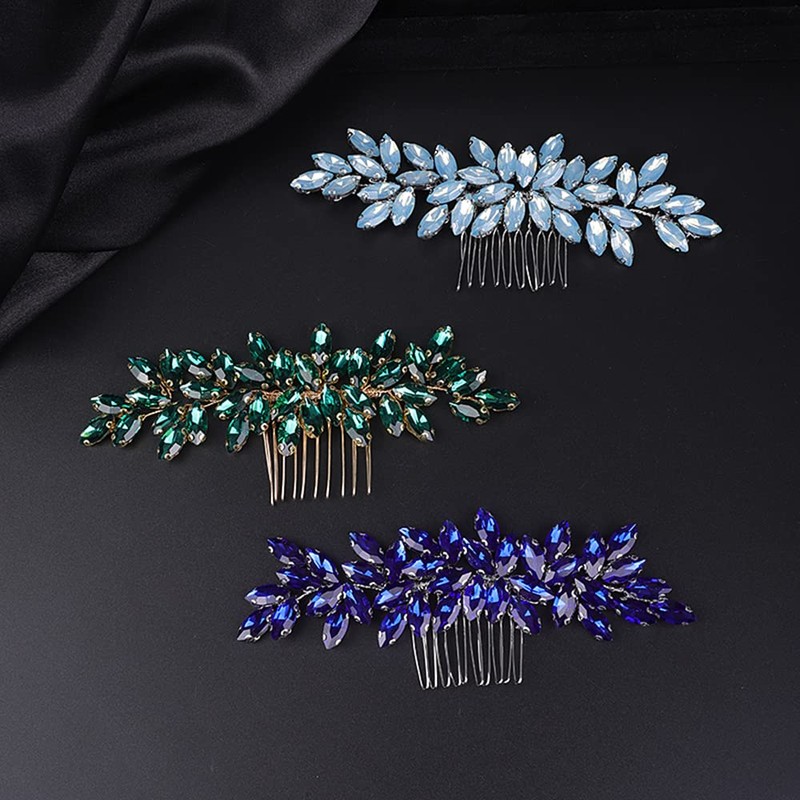 Jumwrit Peine para el pelo de novia con diamantes de