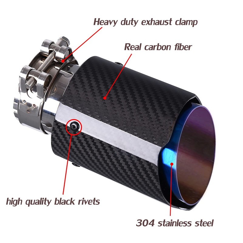CARMON Real Twill Carbon Fiber Exhaust Pipe Muffler Tips with