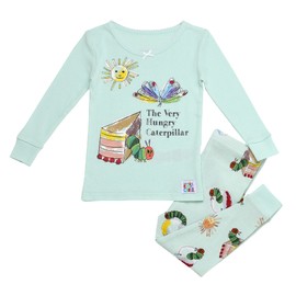 Baby Starters The Very Hungry Caterpillar 2-Piece Snug Fit Girls Pajamas (Cotton, Aqua Print, 5T)