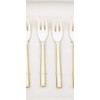 2pc Forks - White & Gold