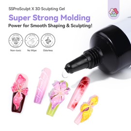 SAVILAND 3D Nail Gel Set Strong-Mold: 30g No-Wipe Clear Sculpting Gel für Nail Art