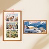 OUBOXDPF 8x14 Collage Picture Frame Teak Wood, Multiple Three 4x6