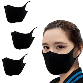 SHADOW DANCE UK 3 PCS Cotton Anti-dust Mouth Face mask Protect Cover Bandana Balaclavas, 2-Layer Unisex Reusable Fashion Washable Cover - Pack of 3, Black Neoprene