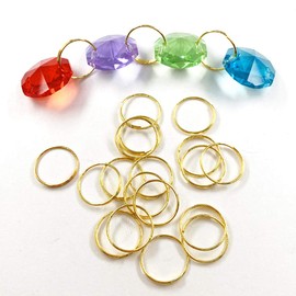 500pcs 11mm Round Metal Split Keychain stainless steel Rings for Chandelier, Curtain,Suncatchers, Crystal Garland,Necklaces, Earrings, Parts Bead light accessorise (11mm, Gold)