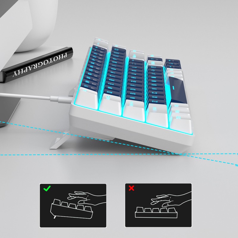 MageGee Portable 60% Mechanical Gaming Keyboard, MK-Box LED Backlit Compact