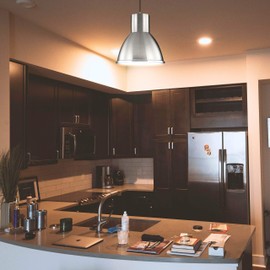 Sea Gull Lighting 6517401-962 Division Street One-Light Pendant Hanging Modern Fixture, Brushed Nickel Finish