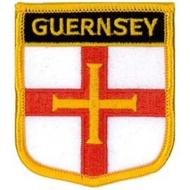 Klicnow Guernsey (Shield) Embroidered Patch 6cm X 7cm (2 1/2" X 2 3/4")