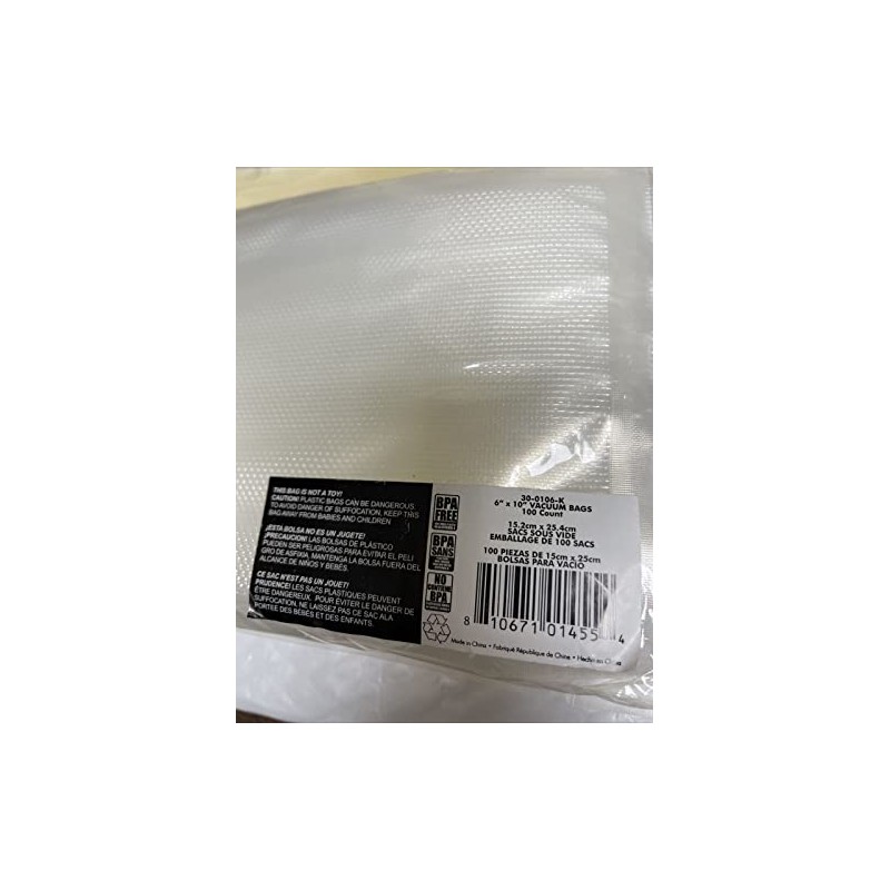 Weston 30-0106-K Vacuum Sealer Bags (100 Count), 6" x 10"