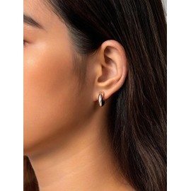 Yurielys Clip on Small Hoop Earrings for Women, Gold Hoop Fake Piercing Earrings Non Pierced Earrings Gold Silver (White Gold)