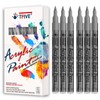 Silver Marker Paint Pens - 6 Pack Acrylic Silver Permanent Marker, 0.7mm Extra Fine Tip Paint Pen for Art project, Drawing, Rock Painting, Stone, Ceramic, Glass, Wood, Plastic, Metal, Canvas DIY Craft