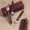 Maange Set Brochas Maquillaje Aluminio 14pcs Sintético Estuche Kit Multifuncional