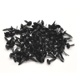 250 x Black Pastel Round 9mm x 5mm Bradlets (Brads). for Art and Card Making