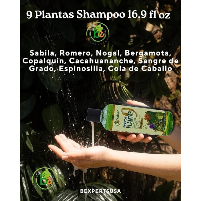 B-Experts 9-Plant Herbal Shampoo 16.9 fl oz–W/Cacahuana