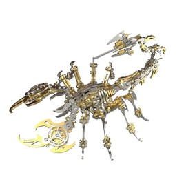 AMODELZZUP 3D Metal Puzzles for Adults, Mechanical Scorpion Model Building Kits, Brain Teaser Challenging Assembly DIY Crafts Kits, Birthday Christams Gifts (Gold)
