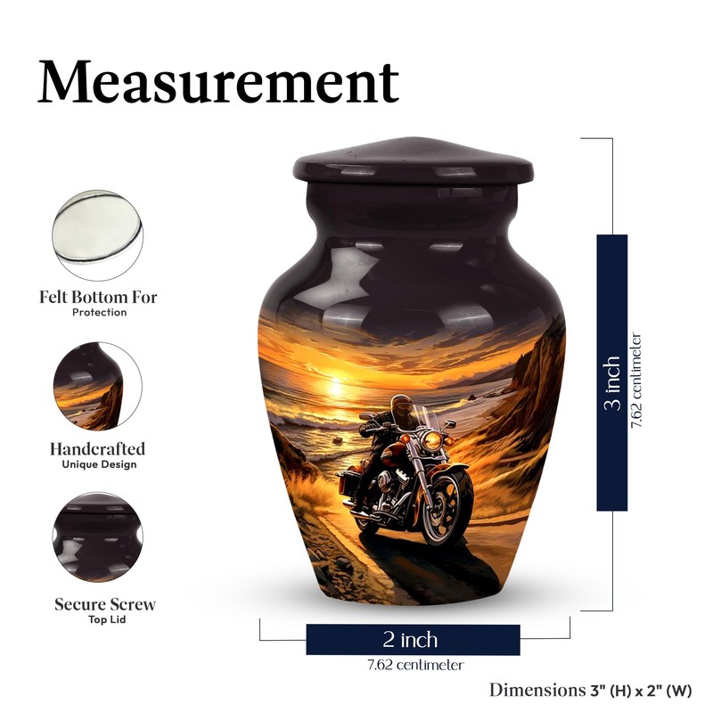 KARYLIZ Motorcycle Cremation Urns for Human Ashes Adult Female Funeral