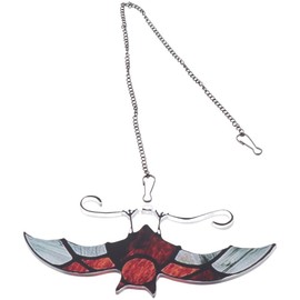 Benytro Bat Painted Window Hanging Decorations,Acrylic Bat Decorative Hanging Ornament,Upside Down Bat Glass Decoration,Home Pendant,Painted Windows Hanging Bat,Brown,6.8 * 3.5 Inch
