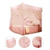 Luxury Princess 3 Side Openings Post Bed Curtain Canopy Netting