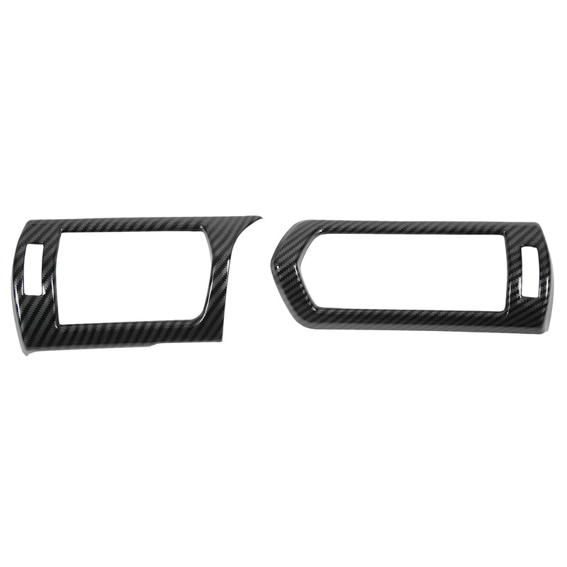 2pcs Air Conditioner Vent Outlet Trim Cover Carbon Fiber Interior
