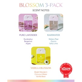 Touchland Touchland Power Mist Hydrating Hand Sanitizer Spray, BLOSSOM Trio Set (Lavender, Vanilla, Rainwater), 1 FL. OZ. Travel Size (Set of 3)