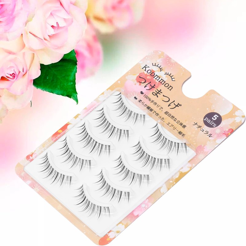 False Eyelashes, Natural, Transparent Band, Handmade, Upper Eyelashes, Ultra Lightweight,