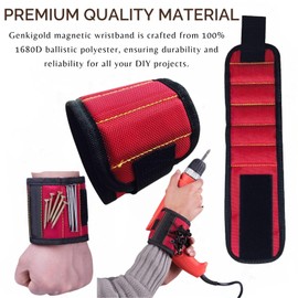 Genkigold Magnetic Wristband: Gift for Anyone, Stocking Stuffers for Men, Women and Adults, Tool Belt Magnet Wrist for Holding Screws, Nails, Christmas Gadget Birthday Present for Dad, Him, Husband