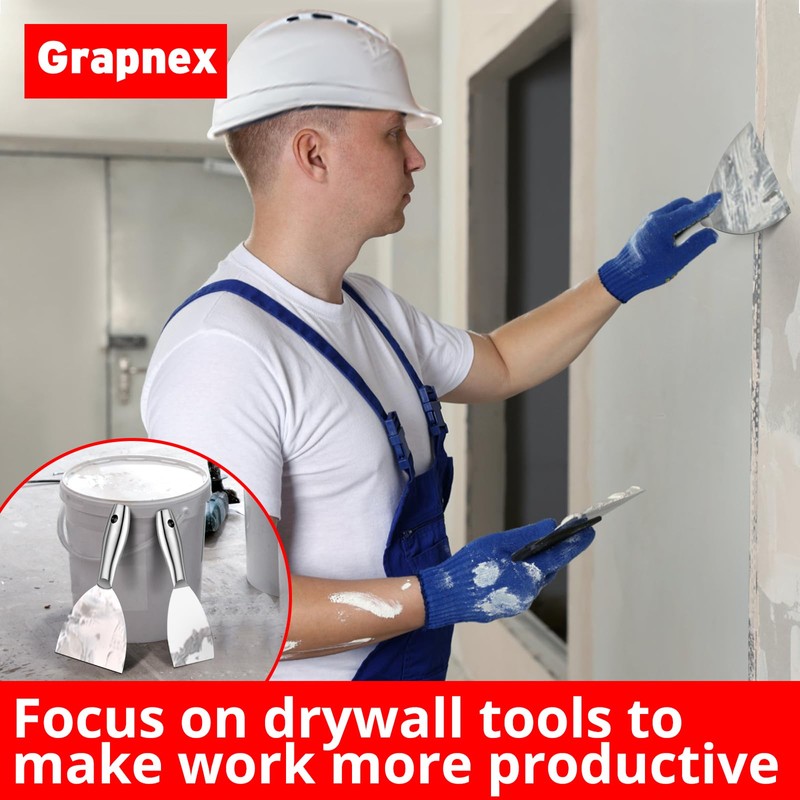 Grapnex 4 Pack Putty Knife Scraper,1.5",3",4",6" One Piece Premium Polished