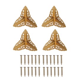 Pack of 4 Antique Box Corner Protectors, Antique Brass Jewellery Boxes Corners Wooden Case Cabinet Protector Edge Protection for Jewellery Boxes Wooden Boxes Furniture Corner