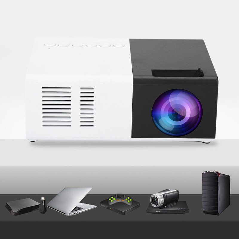 Mini Portable LED Projector 1800LM with Tripod Bracket for Home
