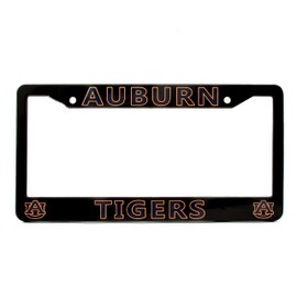 EliteAuto3K Auburn Tigers License Plate Frame Cover – Black – 12.25” x 6.25” - Ideal Gift for Sports Fans & Supporters – Slim Design