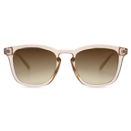 SOJOS Polarized Sunglasses for Women Men Classic Vintage Style Shades SJ2155, Clear/Brown