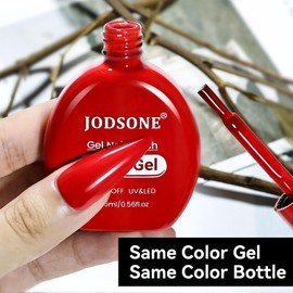 JODSONE 16.5ml Christmas Red Color Soak Off UV LED Gel Nail Polish Winter Nail Art Design Daring Grace Manicure Glossy & Long Lasting for Salon DIY Home Colorful Bottle Gifts for Women