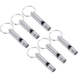 Trifletopia 6PCS Dog Whistles for Recall - Dog Training Whistle - Metal Ultrasonic Whistle - Pet Bark Control - Keychain Design (Silver)