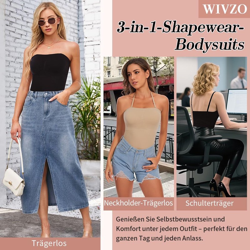 Wivzo Damen Unterhemd Nahtlos Formendes Sommersport Shapewear Top Trägertops Bauchweg
