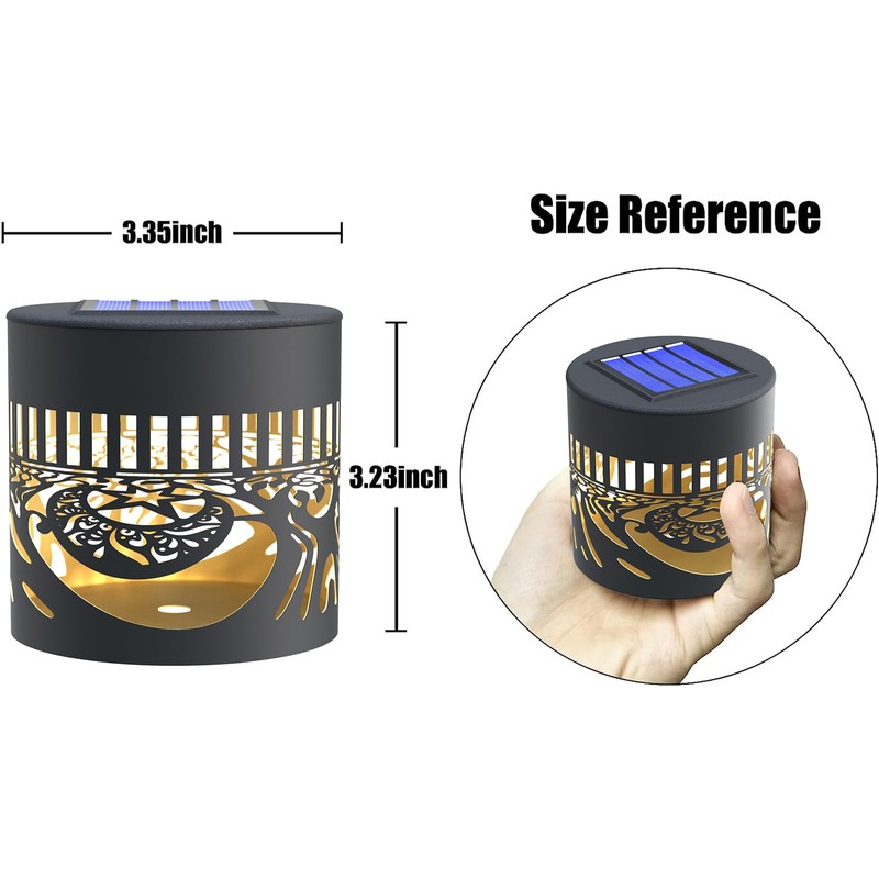 gardencave 4 Pack Solar Fence Lights Metal Solar Powered Outdoor