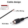 Jienk 4PCS 24AWG 1FT RCA Male to Speaker Wire Pigtail