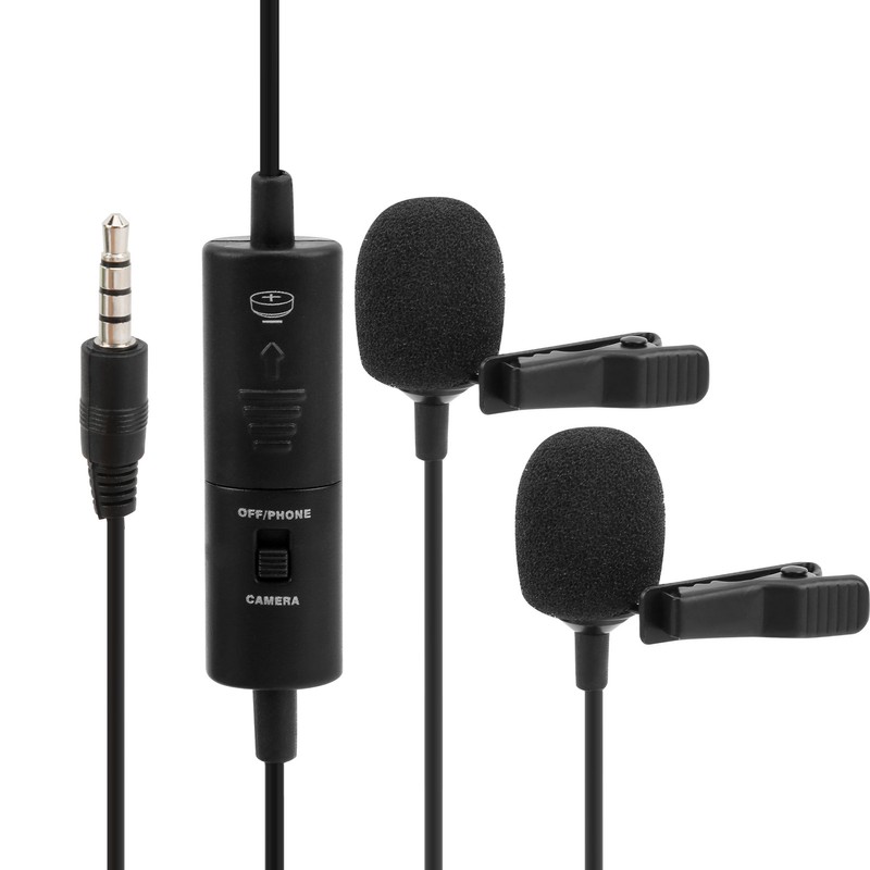 Lavalier Microphone Deep Noise Reduction Clip On Lapel Mic for