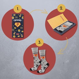 soxo Dad Gift Socks Men's Gifts For Men Funny Socks Men Cotton 40-45, Super Papa