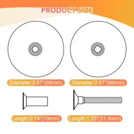 KOVOSCH Door Hole Cover Plate Grey, 2-5/8" Diameter Deadbolt Cover Plate, Heavy Duty Steel Door Knob Hole Cover, 1 Pack