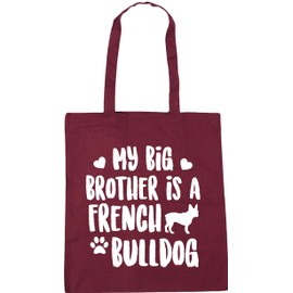 Hippowarehouse My big brother is a French Bulldog Tote Shopping Gym Beach Bag 42cm x38cm, 10 litres