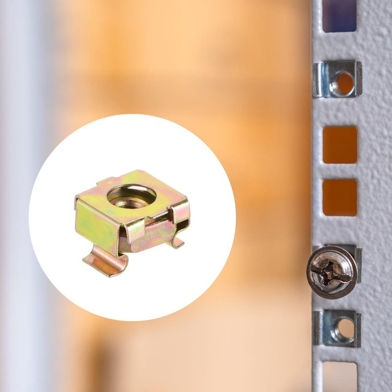 sourcing map M4 Cage Nuts for Server Rack Cabinet, Carbon
