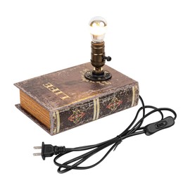 Kiven Bookshelf Lamp, 1-Light Classic Library Sconce with Half Chrome Bulb, Farmhouse Decorative Bookend, Plug in Book Lamp for Office Home Decor Bedside Bookcase