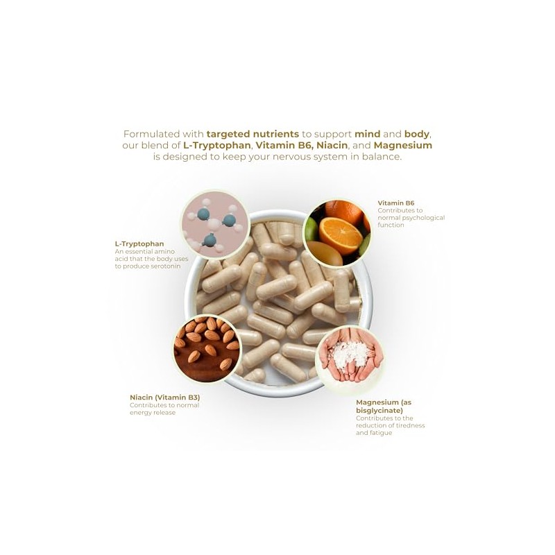 L-Tryptophan Complex 120 Capsules | One a Day | with