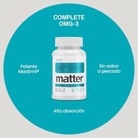 MATTER SMART NUTRIENTS - Complete OMG-3 Suplemento Alimenticio, Omega-3 de alta absorcin con MaxSimill, Aceite de Pescado Concentrado, Sin Sabor -... 