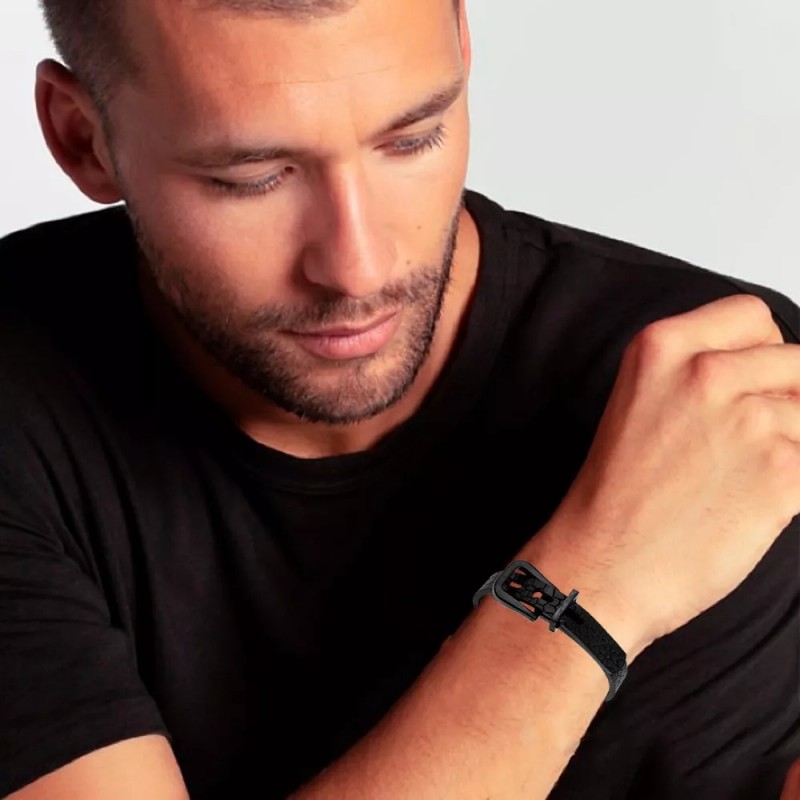 Pulsera Brazalete Cinturon Acero Inoxidable Elegante Unisex