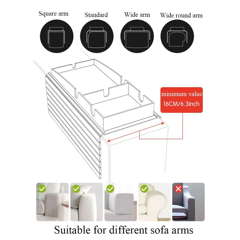Jaugufiy Silicone Couch Cup Holder Tray Drink Holder for Sofa