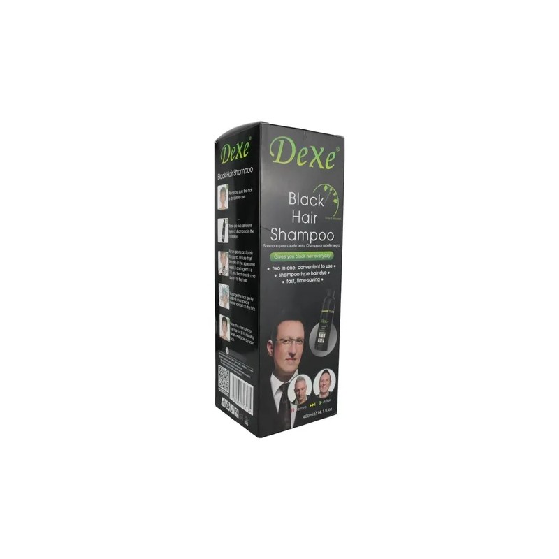 Shampoo Con Tinte Cubre Canas Dexe 400 Ml Color Negro