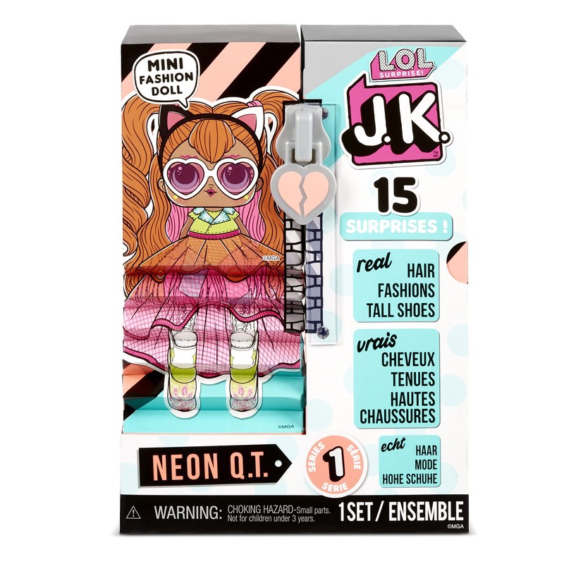 L.O.L. Surprise! JK Neon Q.T. Mini Fashion Doll with 15