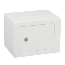 ELLAIG Safe Box Small Safe Money Cash Safe Keys Gun Safe 6.7"D x 9.05"W x 6.7"H 0.24 CuFt Mini Security Lock Safe Boxes for Coin Home Office Hotel Rooms Business Jewelry Gun (White)