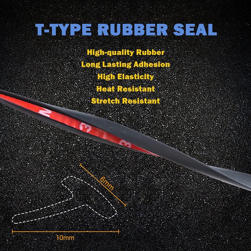 GreceYou 5M/16.5Ft Universal Self Adhesive Auto Rubber Weather Draft Seal