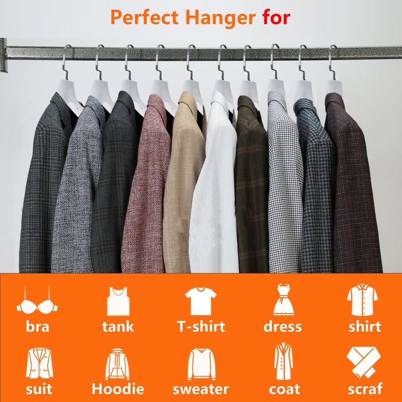 DEDU Suit Hangers for Men 10 Pack, Sweater Hangers No